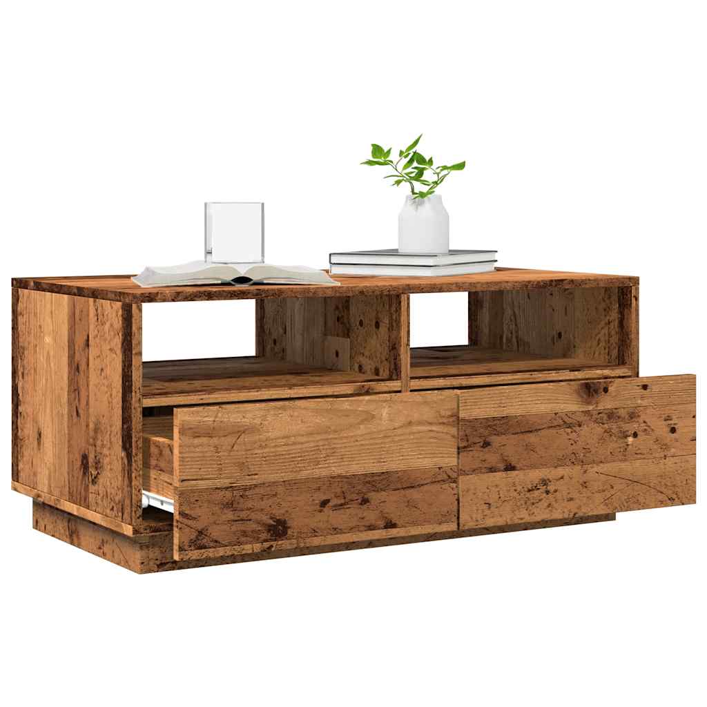vidaXL Măsuță de cafea cu lumini LED, lemn vechi, 90x49x40 cm vidaXL Măsuță de cafea cu lumini LED, lemn vechi, 90x49x40 cm