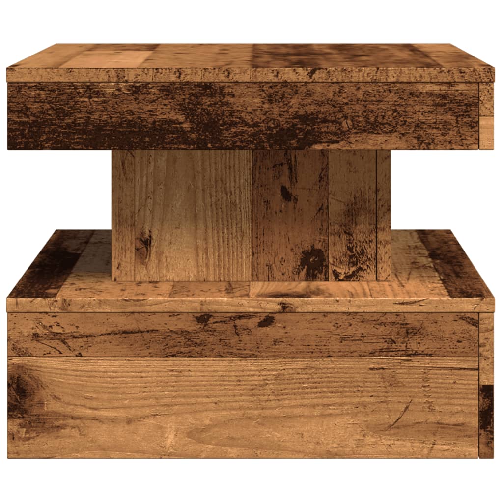 vidaXL Măsuță de cafea cu lumini LED, lemn vechi, 50x50x40 cm vidaXL Măsuță de cafea cu lumini LED, lemn vechi, 50x50x40 cm
