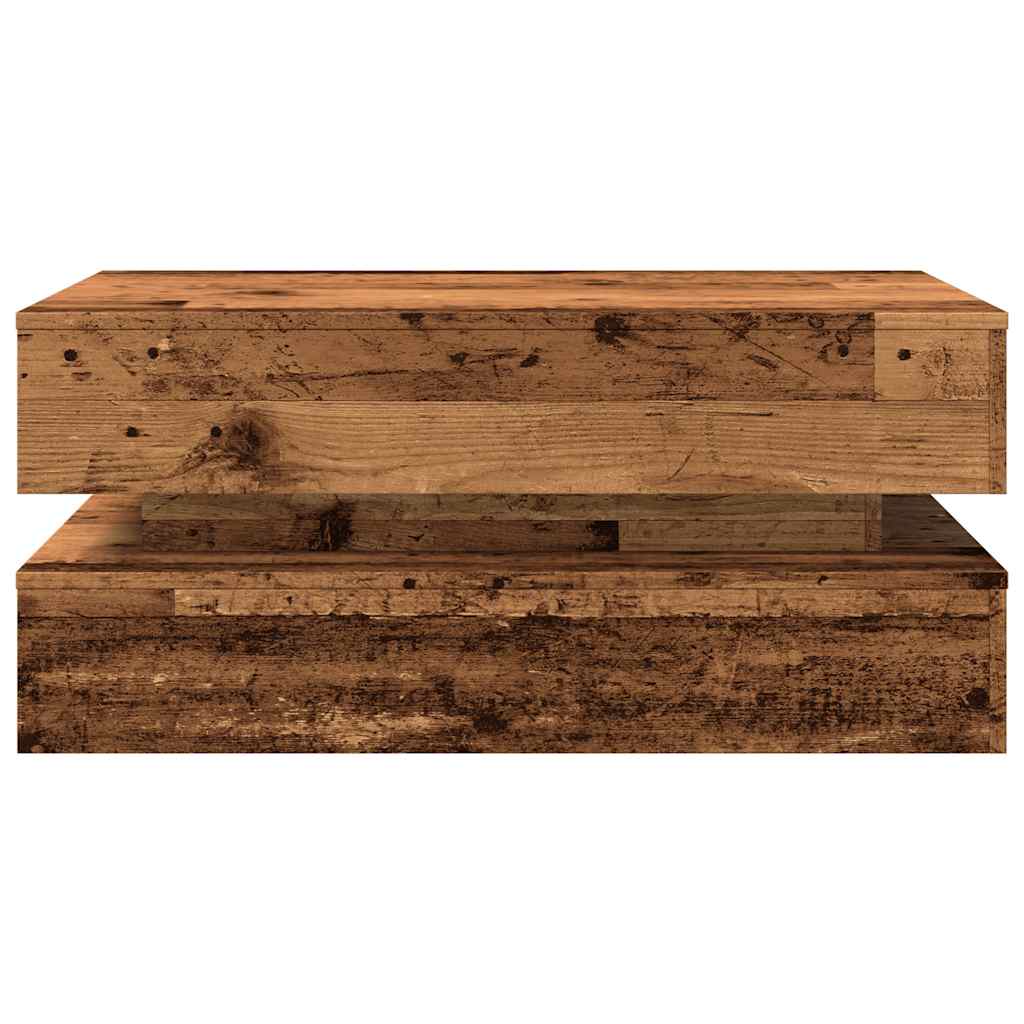 vidaXL Măsuță de cafea cu lumini LED, lemn vechi, 90x50x40 cm vidaXL Măsuță de cafea cu lumini LED, lemn vechi, 90x50x40 cm