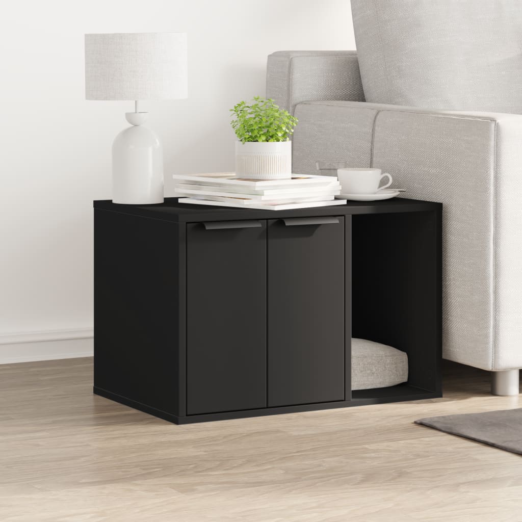 vidaXL Cutie litieră pisici negru 60x40x40 cm lemn prelucrat vidaXL Cutie litieră pisici negru 60x40x40 cm lemn prelucrat