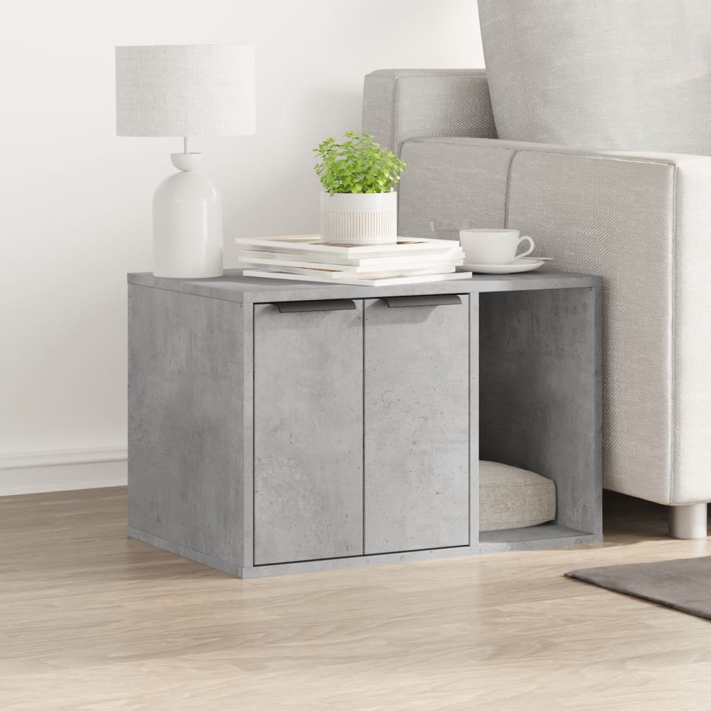 vidaXL Cutie litieră pisici gri beton 60x40x40 cm lemn prelucrat vidaXL Cutie litieră pisici gri beton 60x40x40 cm lemn prelucrat