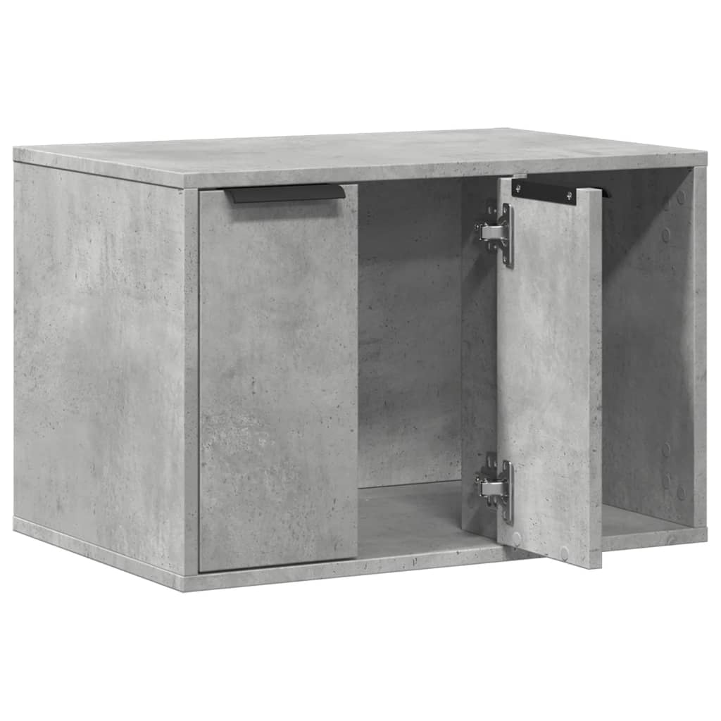 vidaXL Cutie litieră pisici gri beton 60x40x40 cm lemn prelucrat vidaXL Cutie litieră pisici gri beton 60x40x40 cm lemn prelucrat