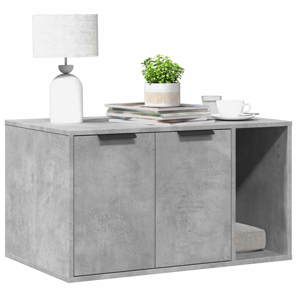 vidaXL Cutie litieră pisici gri beton 80x50x45 cm lemn prelucrat vidaXL Cutie litieră pisici gri beton 80x50x45 cm lemn prelucrat