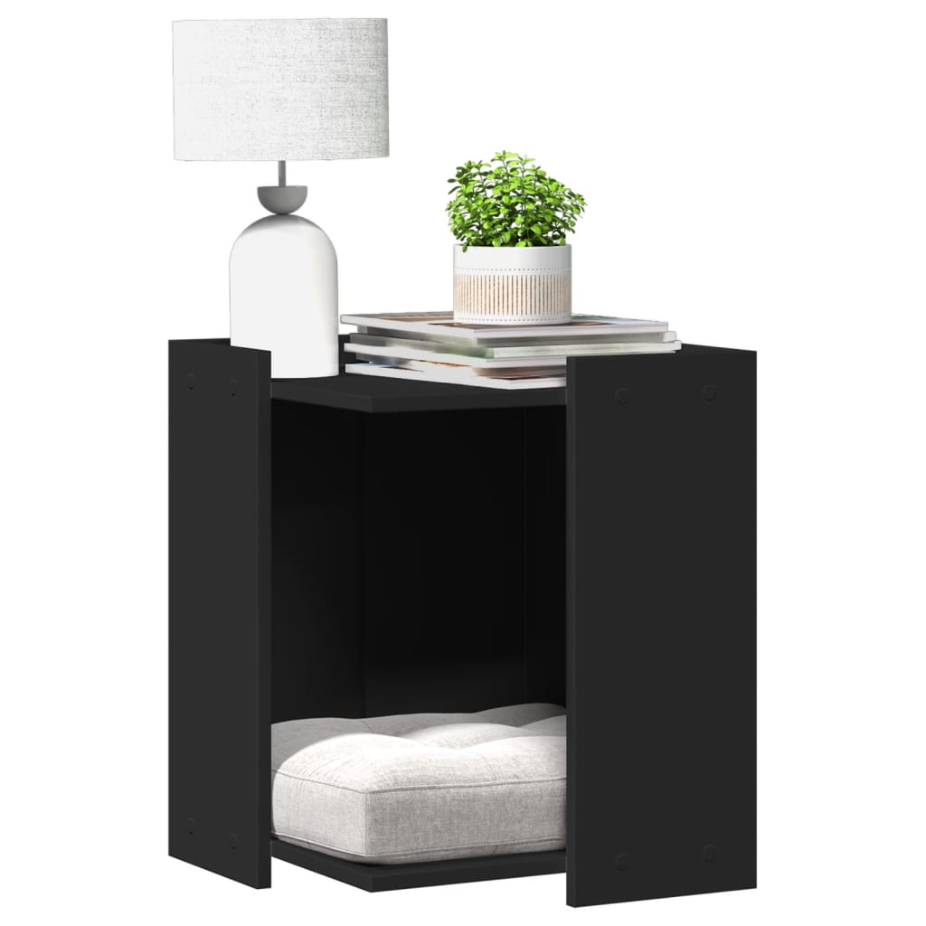 vidaXL Cutie litieră pisici negru 42x42x51 cm lemn prelucrat vidaXL Cutie litieră pisici negru 42x42x51 cm lemn prelucrat