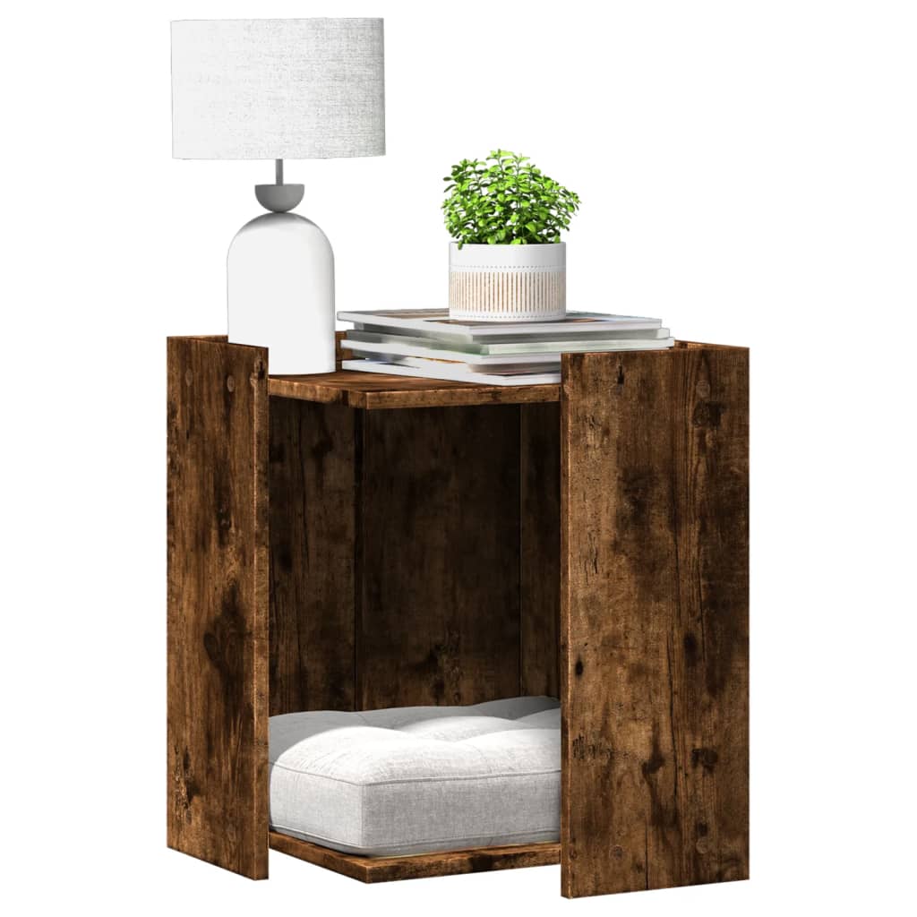 vidaXL Cutie litieră pisici stejar fumuriu 42x42x51 cm lemn prelucrat vidaXL Cutie litieră pisici stejar fumuriu 42x42x51 cm lemn prelucrat