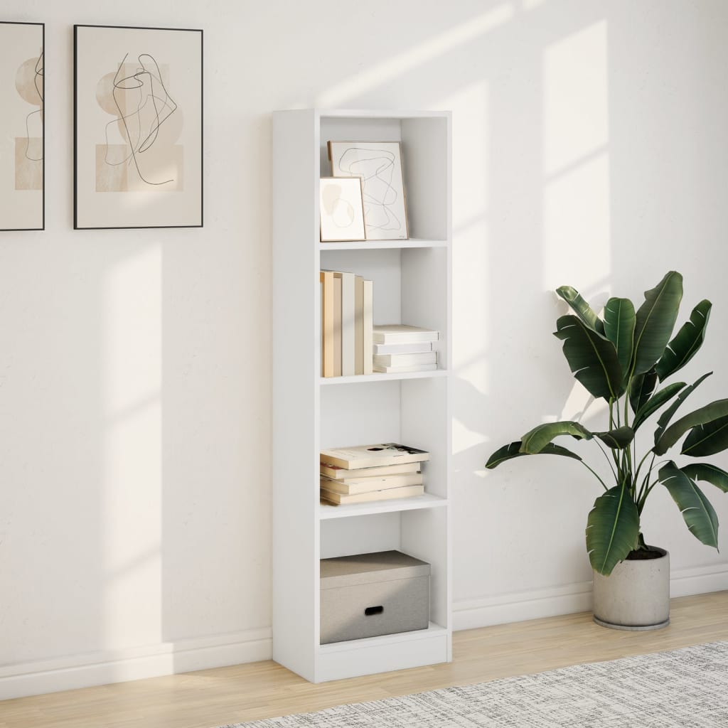 vidaXL Bibliotecă, alb, 40x24x143 cm, lemn prelucrat vidaXL Bibliotecă, alb, 40x24x143 cm, lemn prelucrat