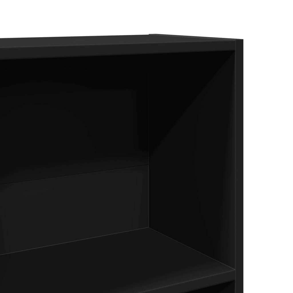 vidaXL Bibliotecă, negru, 40x24x143 cm, lemn prelucrat