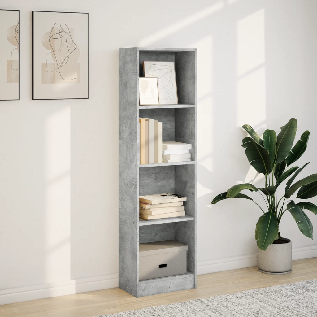 vidaXL Bibliotecă, gri beton, 40x24x143 cm, lemn prelucrat vidaXL Bibliotecă, gri beton, 40x24x143 cm, lemn prelucrat