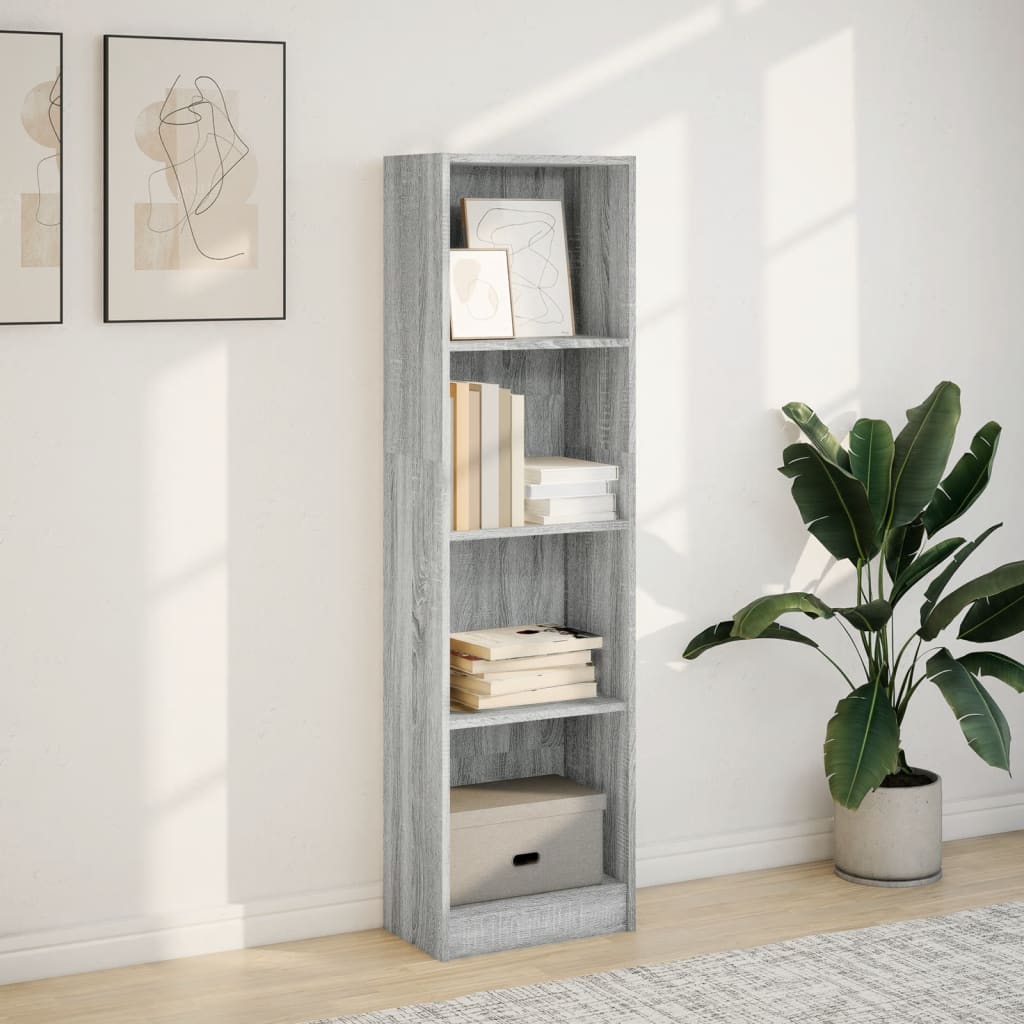 vidaXL Bibliotecă, gri sonoma, 40x24x143 cm, lemn prelucrat vidaXL Bibliotecă, gri sonoma, 40x24x143 cm, lemn prelucrat