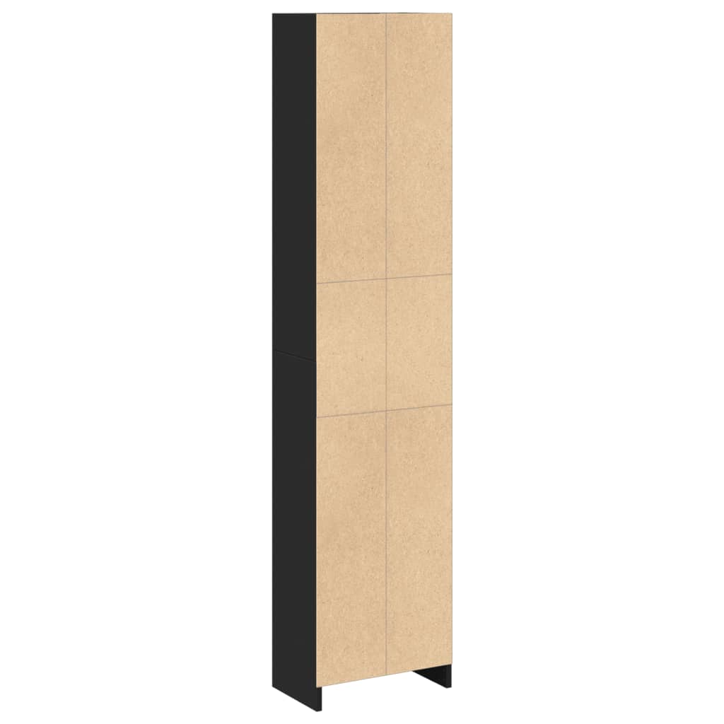 vidaXL Bibliotecă, negru, 40x24x176 cm, lemn prelucrat