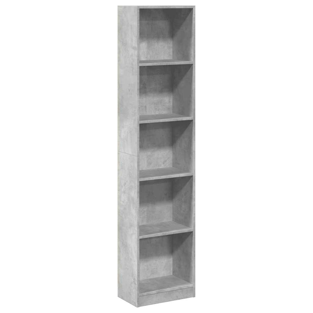 vidaXL Bibliotecă, gri beton, 40x24x176 cm, lemn compozit vidaXL Bibliotecă, gri beton, 40x24x176 cm, lemn compozit