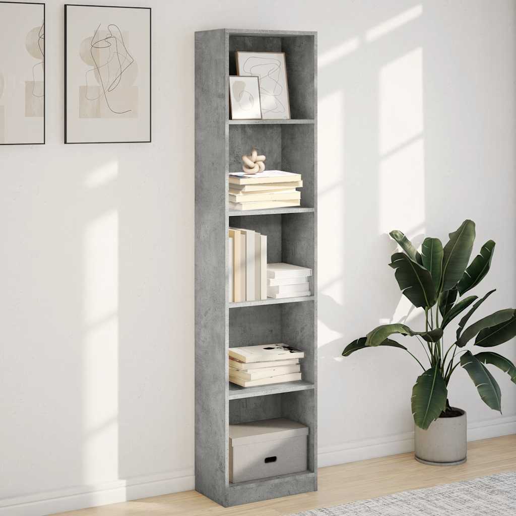 vidaXL Bibliotecă, gri beton, 40x24x176 cm, lemn compozit vidaXL Bibliotecă, gri beton, 40x24x176 cm, lemn compozit