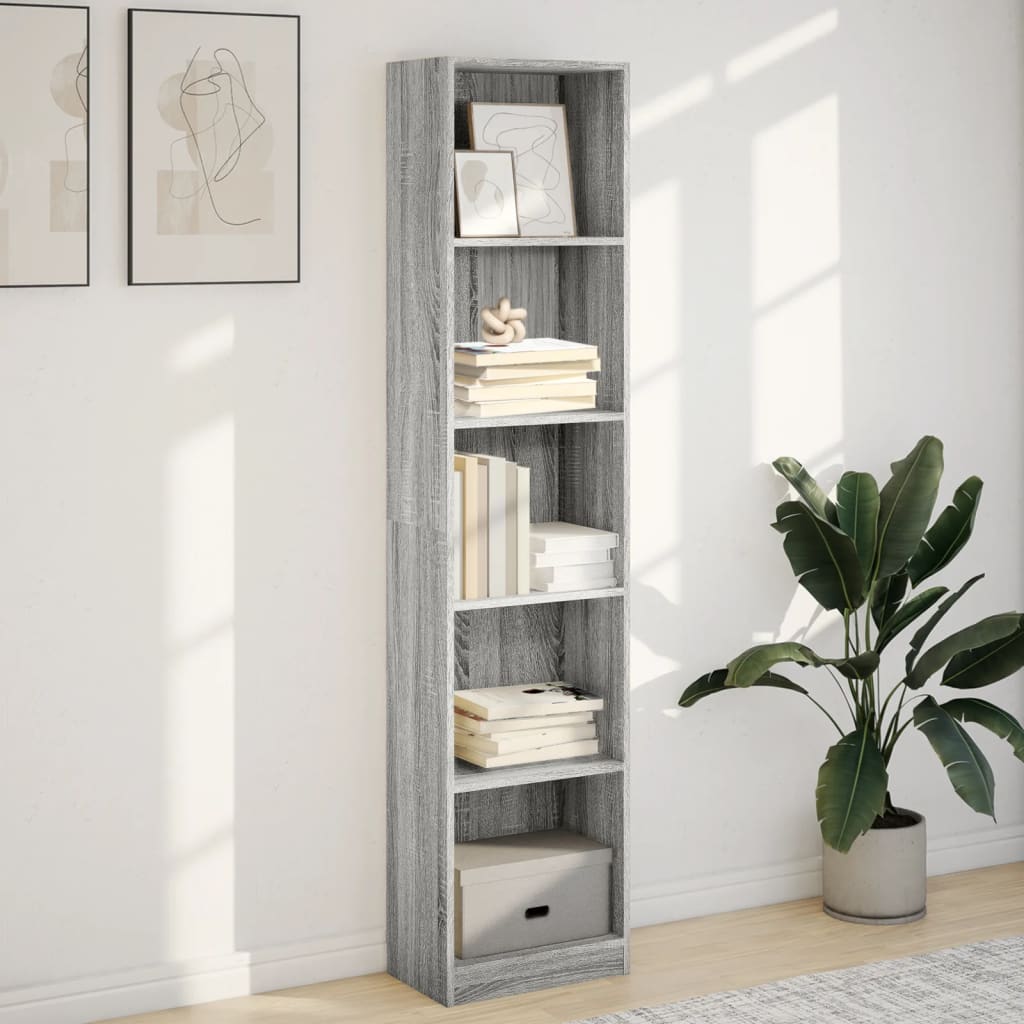 vidaXL Bibliotecă, gri sonoma, 40x24x176 cm, lemn prelucrat vidaXL Bibliotecă, gri sonoma, 40x24x176 cm, lemn prelucrat
