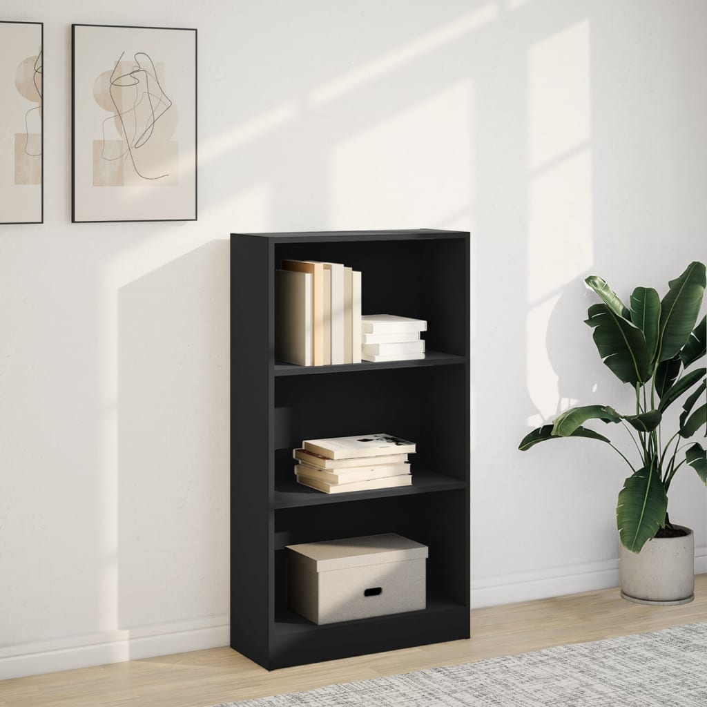 vidaXL Bibliotecă, negru, 60x24x109 cm, lemn prelucrat vidaXL Bibliotecă, negru, 60x24x109 cm, lemn prelucrat