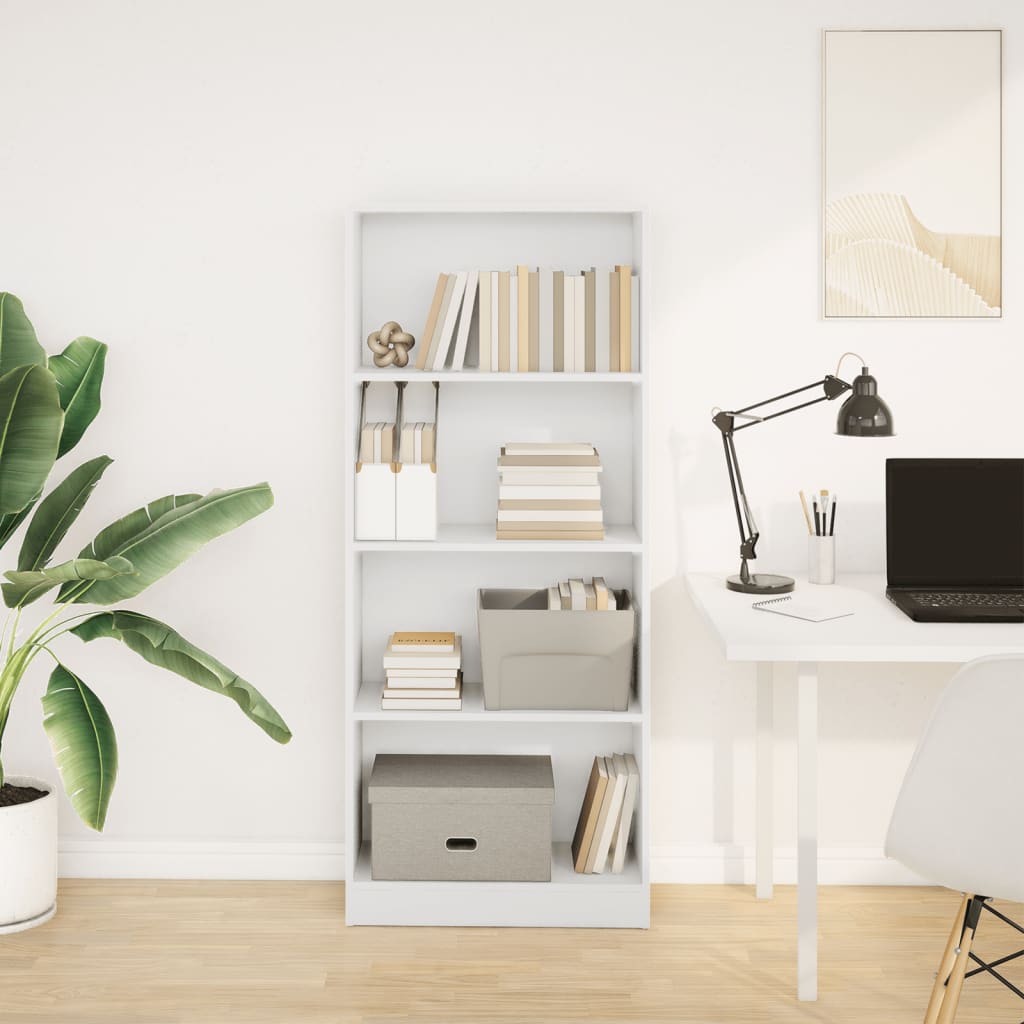 vidaXL Bibliotecă, alb, 60x24x143 cm, lemn prelucrat vidaXL Bibliotecă, alb, 60x24x143 cm, lemn prelucrat