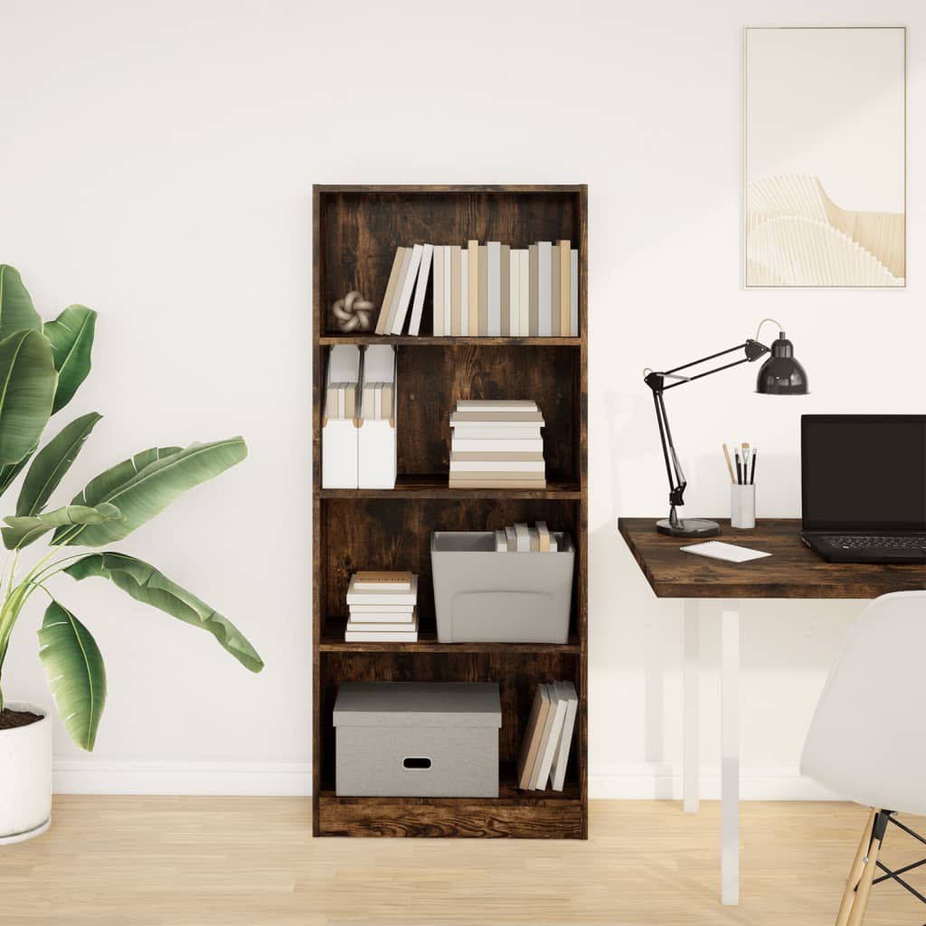 vidaXL Bibliotecă, stejar fumuriu, 60x24x143 cm, lemn prelucrat vidaXL Bibliotecă, stejar fumuriu, 60x24x143 cm, lemn prelucrat