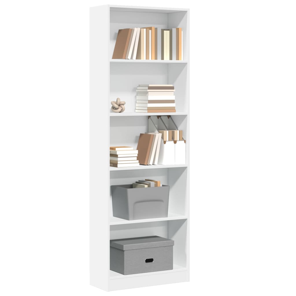 vidaXL Bibliotecă, alb, 60x24x176 cm, lemn prelucrat vidaXL Bibliotecă, alb, 60x24x176 cm, lemn prelucrat