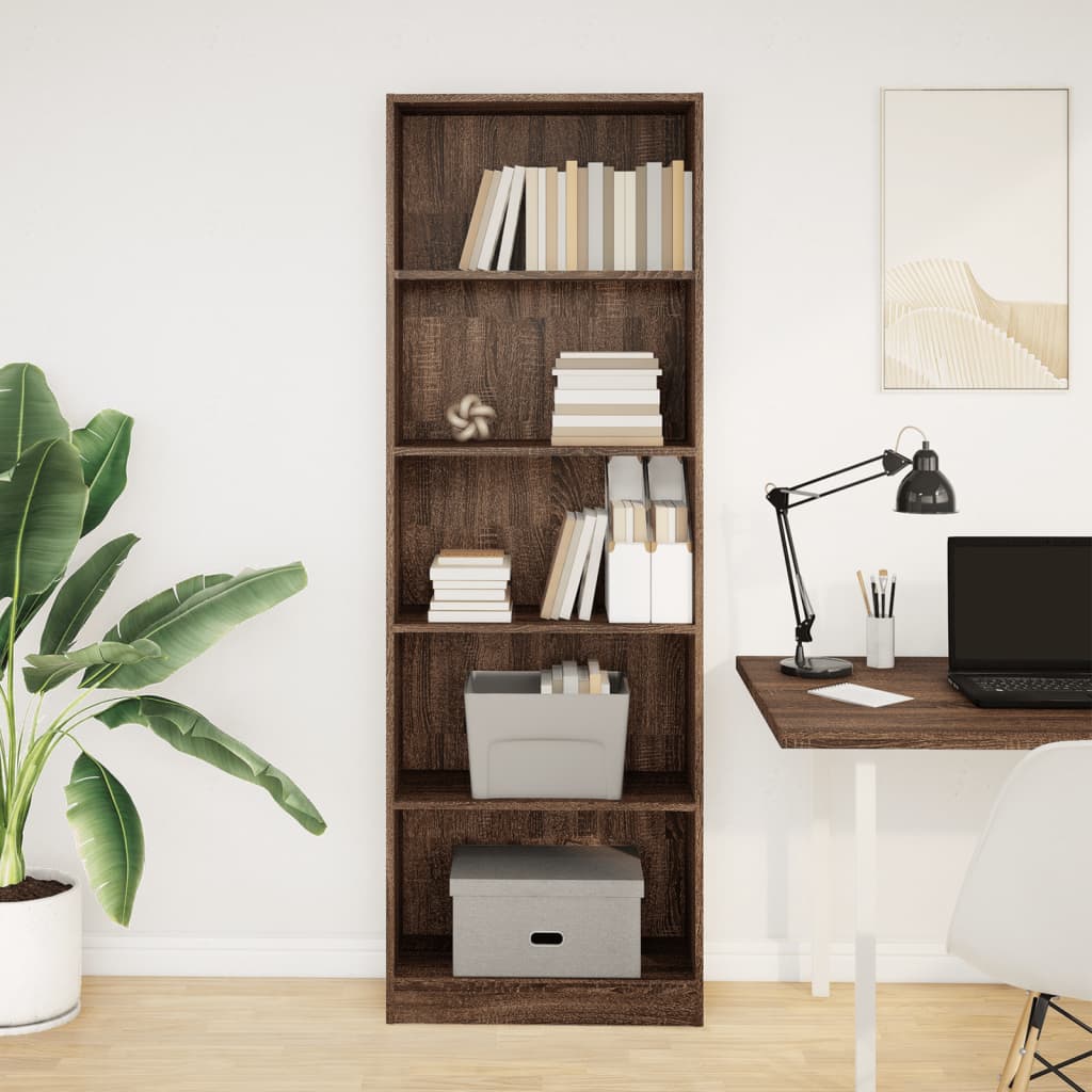 vidaXL Bibliotecă, stejar maro, 60x24x176 cm, lemn prelucrat vidaXL Bibliotecă, stejar maro, 60x24x176 cm, lemn prelucrat