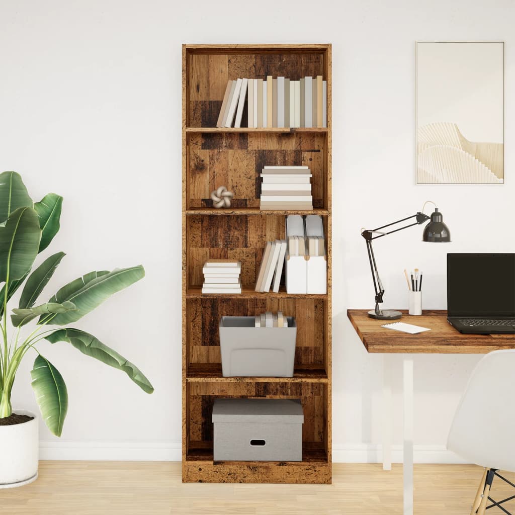 vidaXL Bibliotecă, lemn vechi, 60x24x176 cm, lemn prelucrat vidaXL Bibliotecă, lemn vechi, 60x24x176 cm, lemn prelucrat