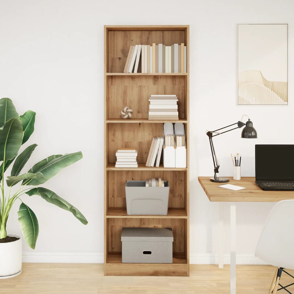 vidaXL Bibliotecă, stejar artizanal, 60x24x176 cm, lemn prelucrat vidaXL Bibliotecă, stejar artizanal, 60x24x176 cm, lemn prelucrat