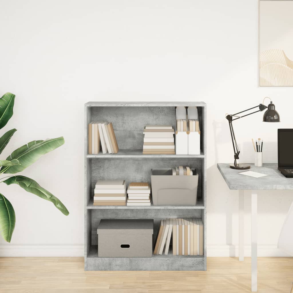 vidaXL Bibliotecă, gri beton, 80x24x109 cm, lemn prelucrat vidaXL Bibliotecă, gri beton, 80x24x109 cm, lemn prelucrat