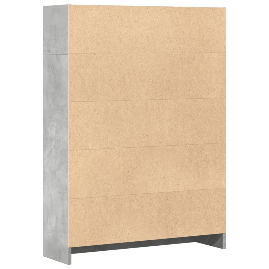 vidaXL Bibliotecă, gri beton, 80x24x109 cm, lemn prelucrat vidaXL Bibliotecă, gri beton, 80x24x109 cm, lemn prelucrat