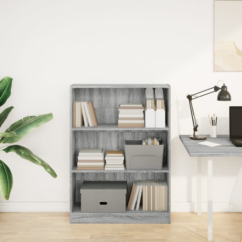 vidaXL Bibliotecă, gri sonoma, 80x24x109 cm, lemn prelucrat