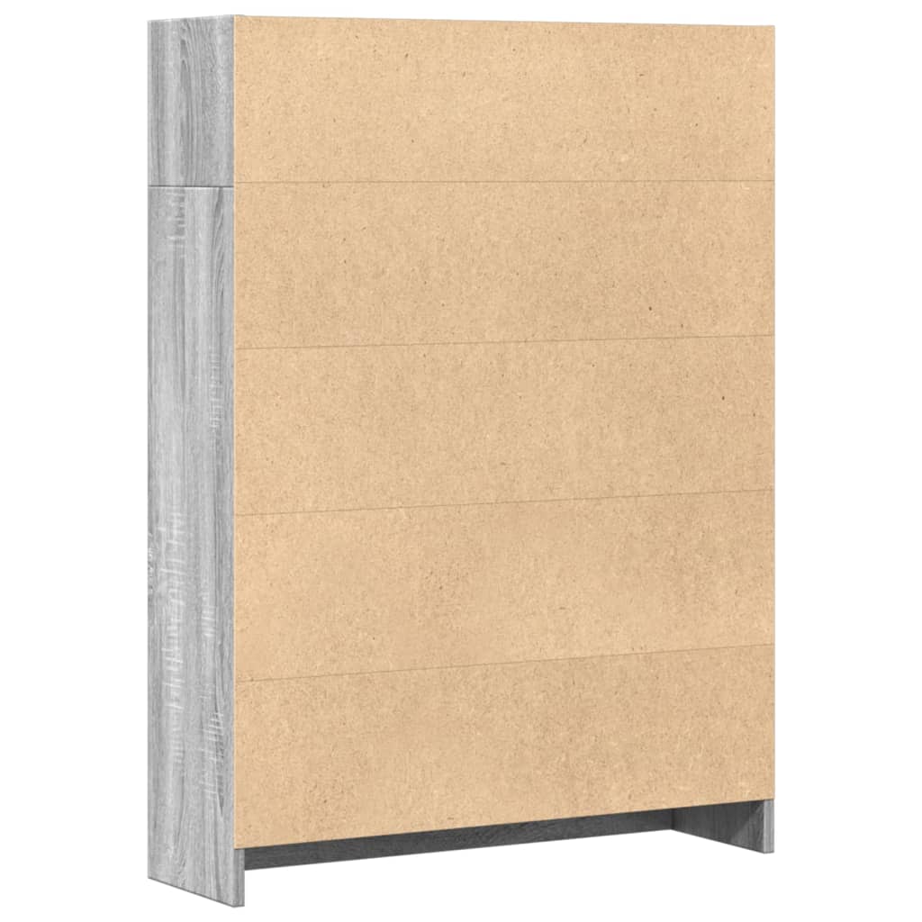 vidaXL Bibliotecă, gri sonoma, 80x24x109 cm, lemn prelucrat