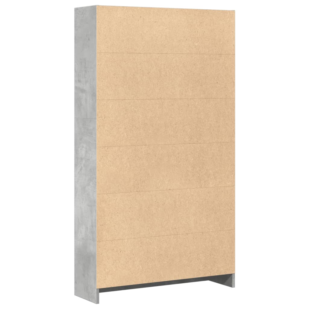 vidaXL Bibliotecă, gri beton, 80x24x143 cm, lemn prelucrat vidaXL Bibliotecă, gri beton, 80x24x143 cm, lemn prelucrat