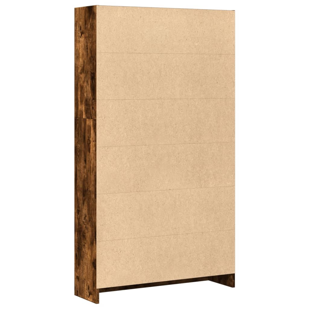 vidaXL Bibliotecă, stejar fumuriu, 80x24x143 cm, lemn prelucrat