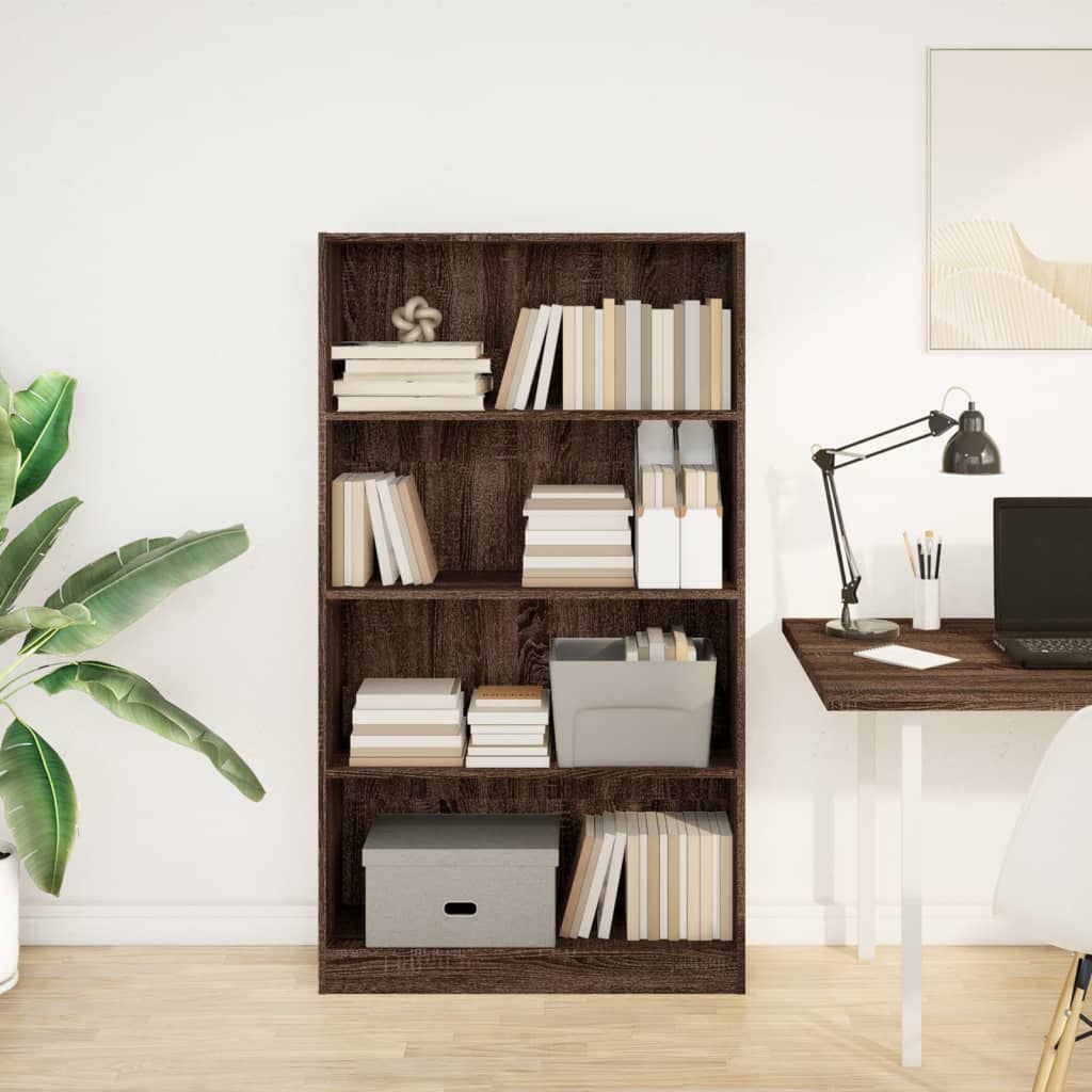 vidaXL Bibliotecă, stejar maro, 80x24x143 cm, lemn prelucrat vidaXL Bibliotecă, stejar maro, 80x24x143 cm, lemn prelucrat