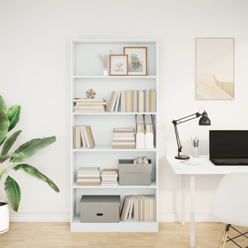 vidaXL Bibliotecă, alb, 80x24x176 cm, lemn prelucrat vidaXL Bibliotecă, alb, 80x24x176 cm, lemn prelucrat