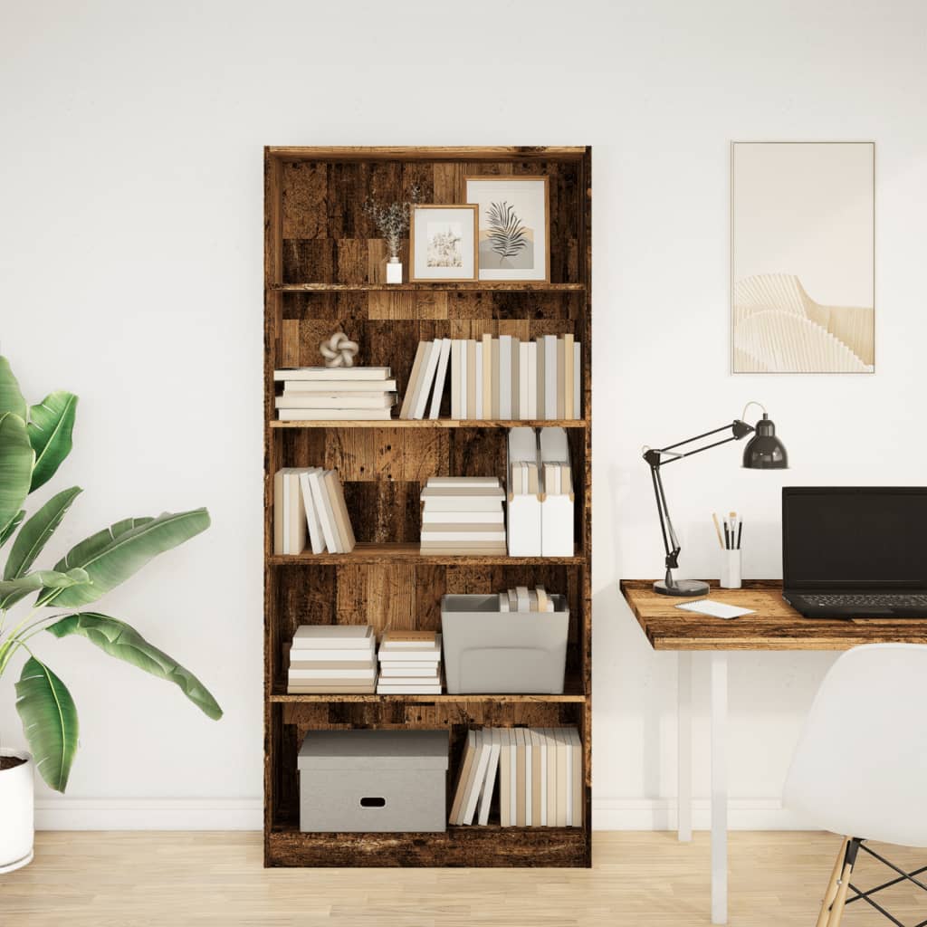 vidaXL Bibliotecă, lemn vechi, 80x24x176 cm, lemn prelucrat vidaXL Bibliotecă, lemn vechi, 80x24x176 cm, lemn prelucrat