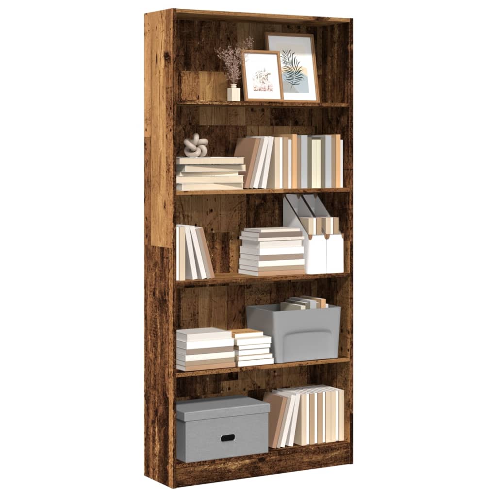 vidaXL Bibliotecă, lemn vechi, 80x24x176 cm, lemn prelucrat vidaXL Bibliotecă, lemn vechi, 80x24x176 cm, lemn prelucrat