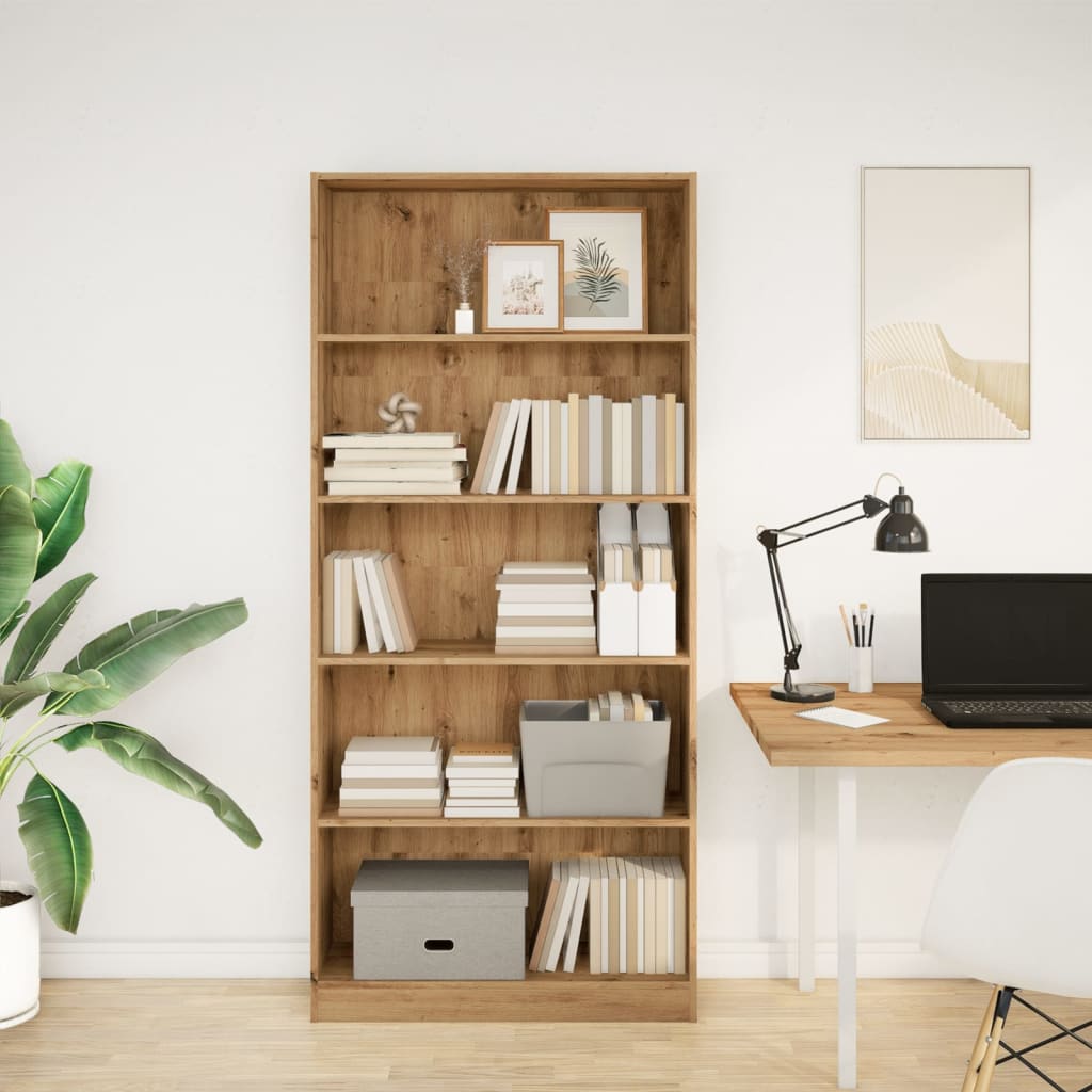vidaXL Bibliotecă, stejar artizanal, 80x24x176 cm, lemn prelucrat vidaXL Bibliotecă, stejar artizanal, 80x24x176 cm, lemn prelucrat