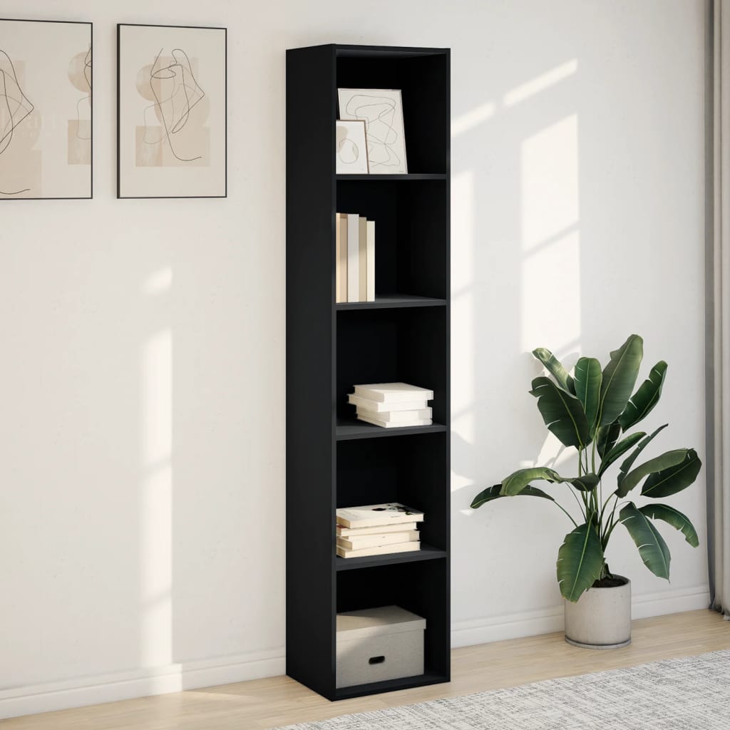 vidaXL Bibliotecă, negru, 40x30x189 cm, lemn prelucrat vidaXL Bibliotecă, negru, 40x30x189 cm, lemn prelucrat