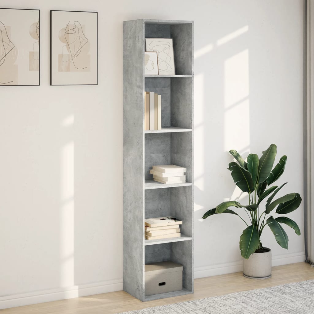 vidaXL Bibliotecă, gri beton, 40x30x189 cm, lemn prelucrat vidaXL Bibliotecă, gri beton, 40x30x189 cm, lemn prelucrat