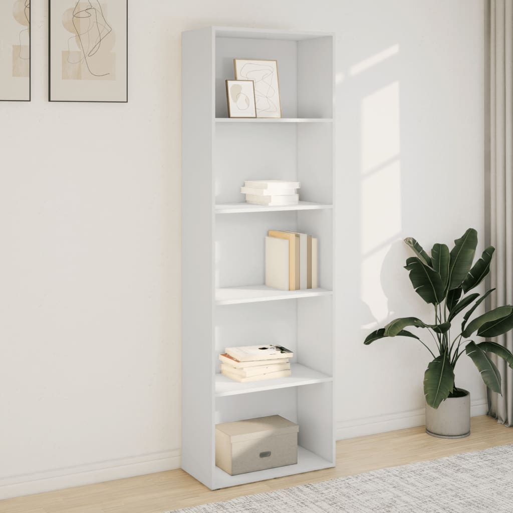 vidaXL Bibliotecă, alb, 60x30x189 cm, lemn prelucrat vidaXL Bibliotecă, alb, 60x30x189 cm, lemn prelucrat