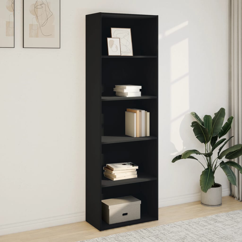 vidaXL Bibliotecă, negru, 60x30x189 cm, lemn prelucrat vidaXL Bibliotecă, negru, 60x30x189 cm, lemn prelucrat