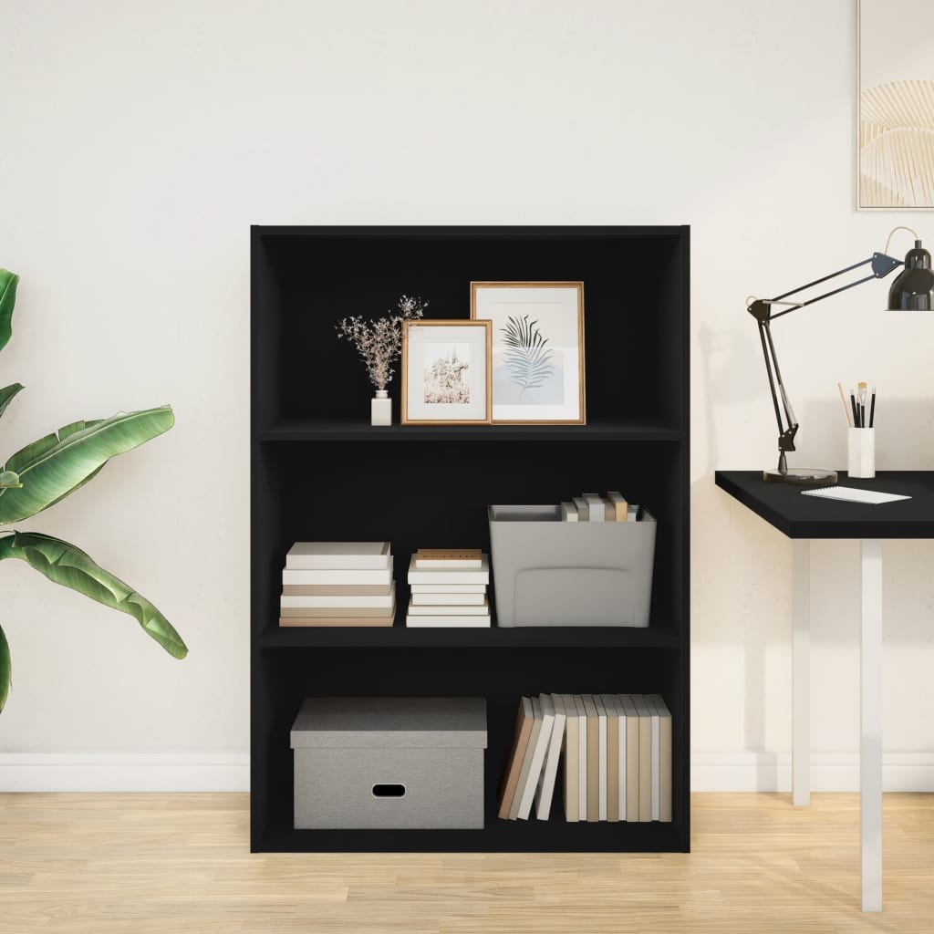 vidaXL Bibliotecă, negru, 80x30x114 cm, lemn prelucrat vidaXL Bibliotecă, negru, 80x30x114 cm, lemn prelucrat