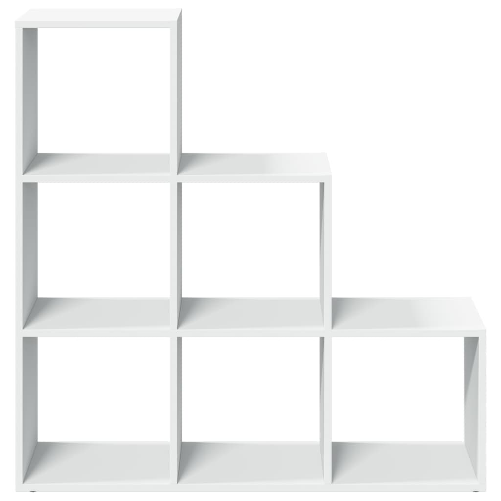 vidaXL Bibliotecă/separator cameră 3 niveluri , alb, 99x29x99 cm, lemn vidaXL Bibliotecă/separator cameră 3 niveluri , alb, 99x29x99 cm, lemn