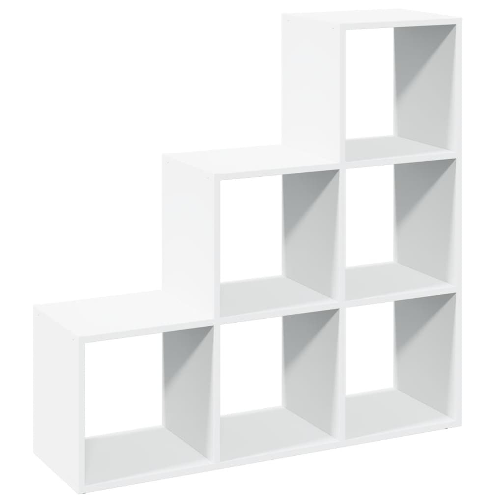 vidaXL Bibliotecă/separator cameră 3 niveluri , alb, 99x29x99 cm, lemn vidaXL Bibliotecă/separator cameră 3 niveluri , alb, 99x29x99 cm, lemn