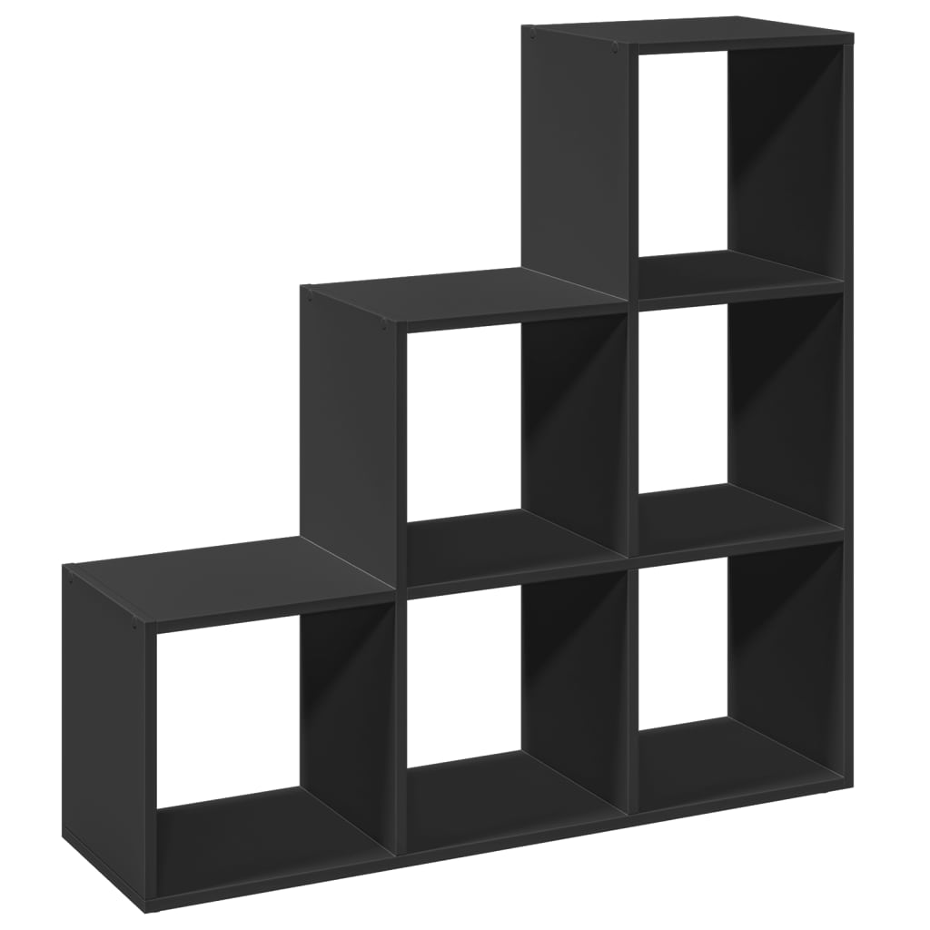 vidaXL Bibliotecă/separator cameră, 3 niveluri, negru 99x29x99 cm lemn