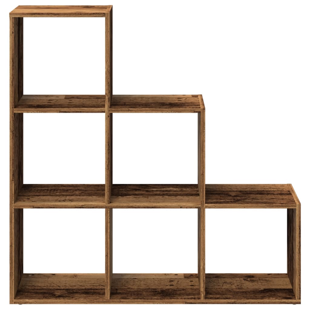 vidaXL Bibliotecă/separator, 3 niveluri lemn vechi 99x29x99 cm lemn vidaXL Bibliotecă/separator, 3 niveluri lemn vechi 99x29x99 cm lemn