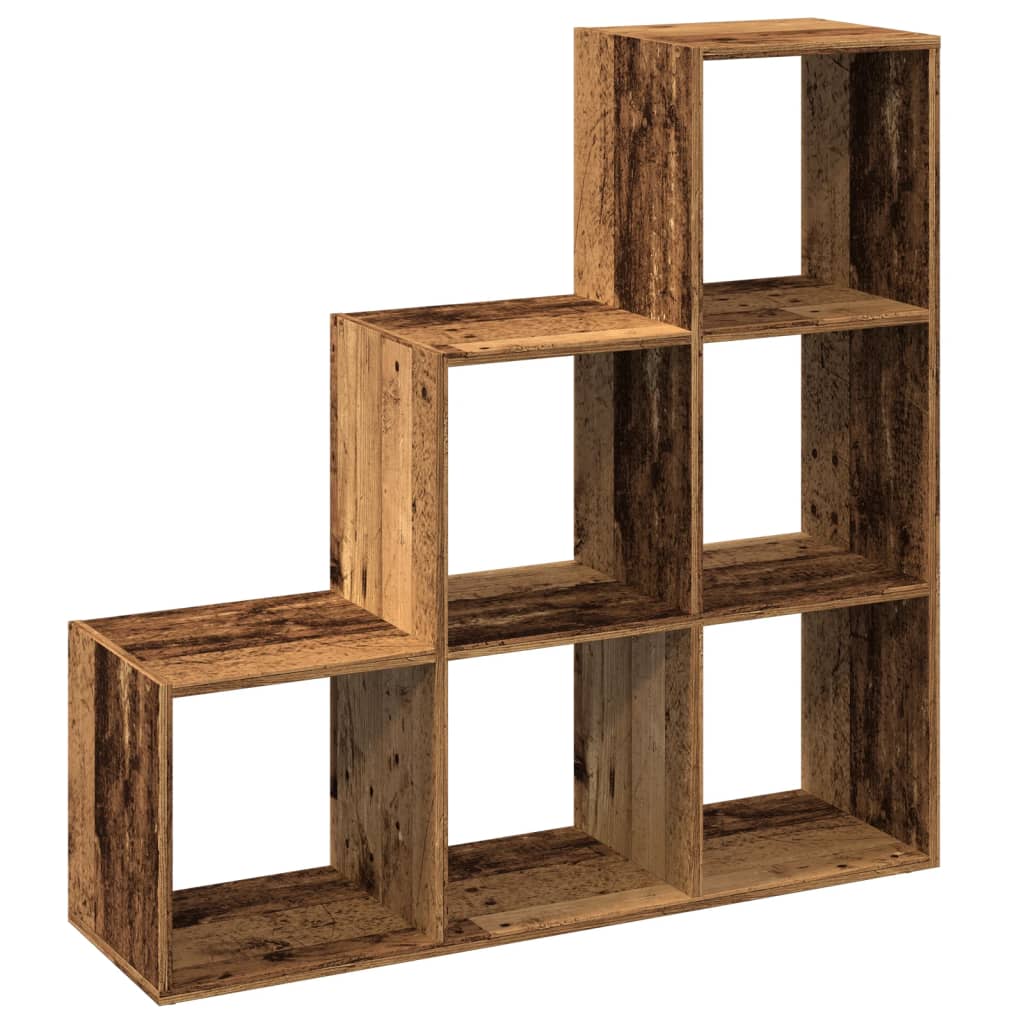 vidaXL Bibliotecă/separator, 3 niveluri lemn vechi 99x29x99 cm lemn vidaXL Bibliotecă/separator, 3 niveluri lemn vechi 99x29x99 cm lemn
