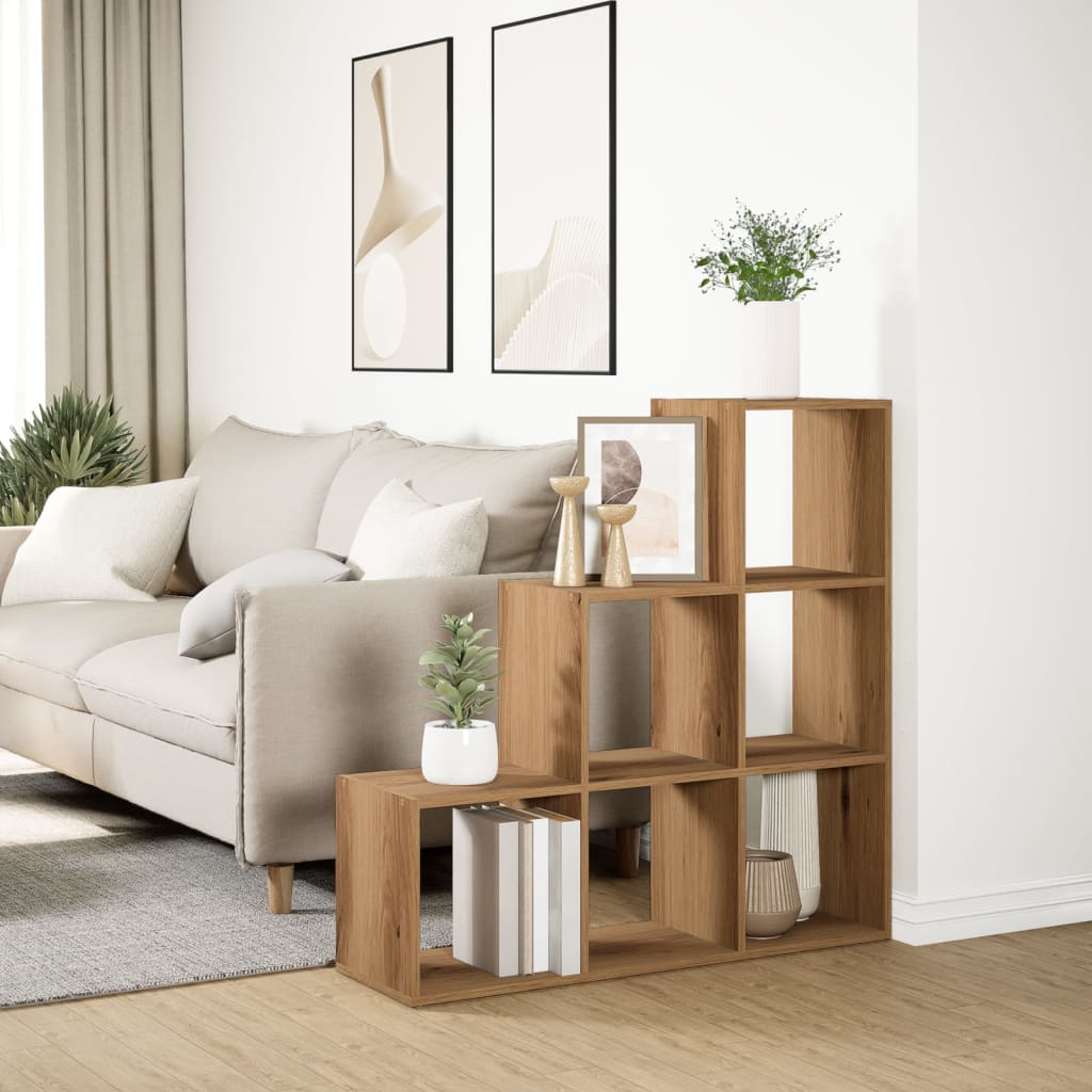 vidaXL Bibliotecă/separator 3 nivel stejar artizanal 99x29x99 cm lemn vidaXL Bibliotecă/separator 3 nivel stejar artizanal 99x29x99 cm lemn