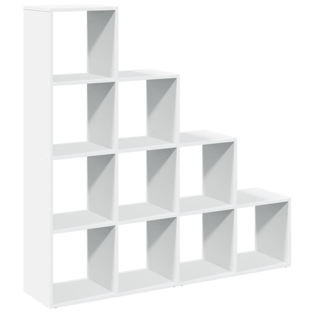 vidaXL Bibliotecă/separator 4 niveluri, alb, 131,5x29x131,5 cm lemn
