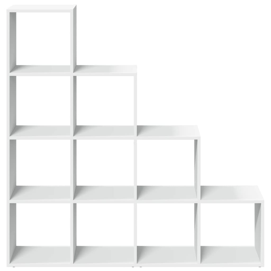 vidaXL Bibliotecă/separator 4 niveluri, alb, 131,5x29x131,5 cm lemn