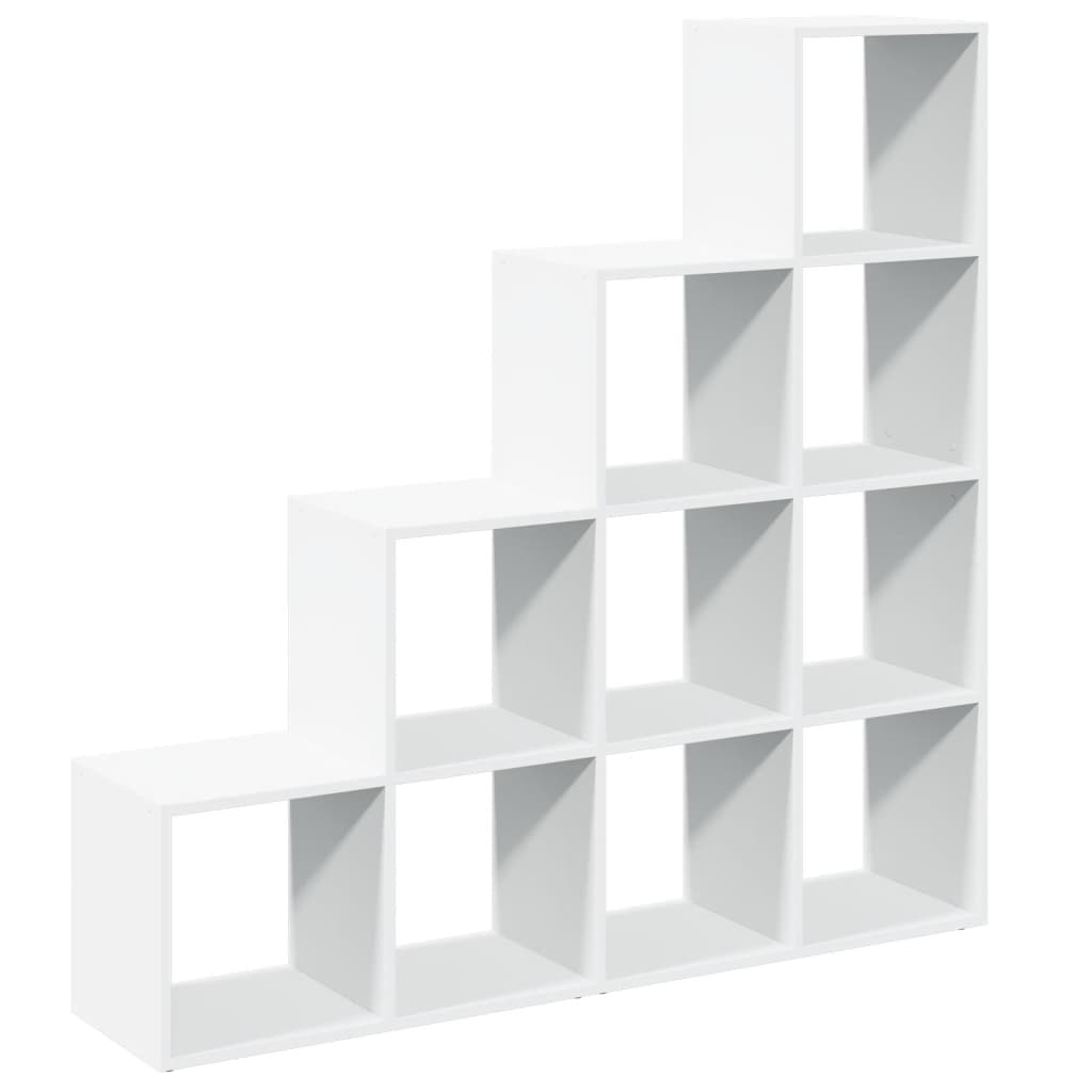 vidaXL Bibliotecă/separator 4 niveluri, alb, 131,5x29x131,5 cm lemn