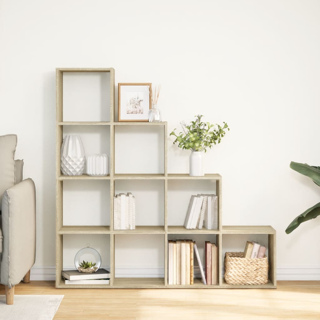 vidaXL Bibliotecă/separator cameră stejar sonoma 131,5x29x131,5cm lemn vidaXL Bibliotecă/separator cameră stejar sonoma 131,5x29x131,5cm lemn
